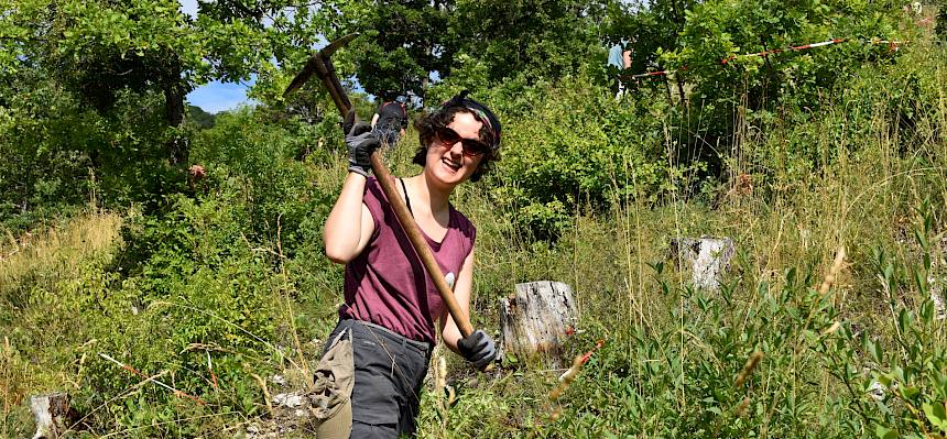 Voller Einsatz mit dem Krampen.